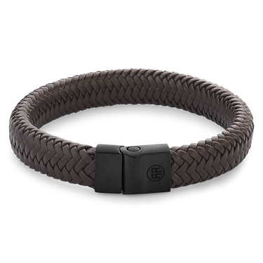 Rebel and Rose Full Metal Herringbone Brown Black Bracelet