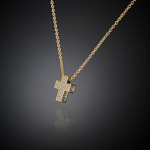 Chiara Ferragni Croci White Zirconia Small Cross Pendant in Gold Necklace