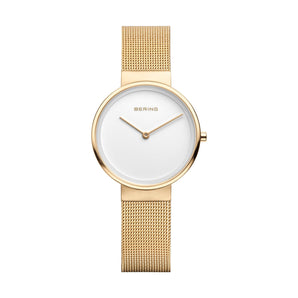 Bering Classic 31mm Gold Milanese Strap Watch