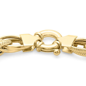 9K Yellow Gold Chain Link Bracelet 18.5 cm