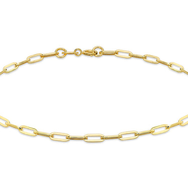 9K Yellow Gold Thin Paper Chain Bracelet 18.5 cm