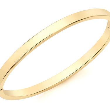 9K Yellow Gold Plain Hinged Bangle 60 mm