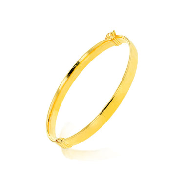 9K Yellow Gold Polished Hinged Bangle 60 mm