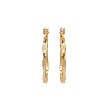 9K Yellow Gold Twist Oval Earrings