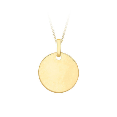 9K Yellow Gold Small Round Disc Pendant