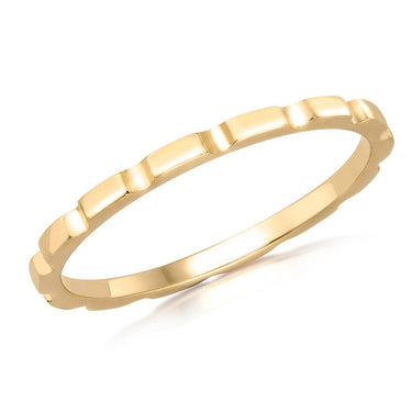 9K Yellow Gold Brick Stacker Ring