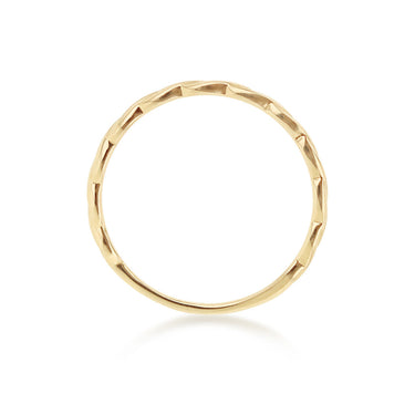 9K Yellow Gold Twist Slim Stacker Ring