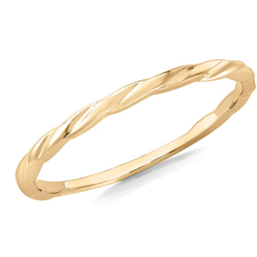 9K Yellow Gold Twist Slim Stacker Ring