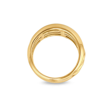 9K Yellow Gold Wide Rope Ring