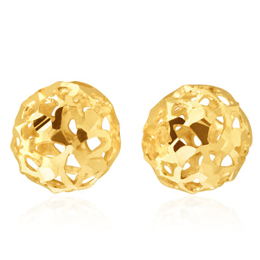 9ct Yellow Gold Filigree Ball Stud Earrings
