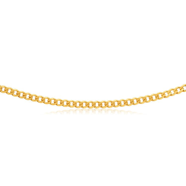 9ct Yellow Solid Gold Curb 50cm Chain 120 Gauge