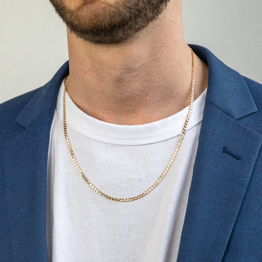 9ct Yellow Solid Gold Curb Chain 80 gauge in 55cm