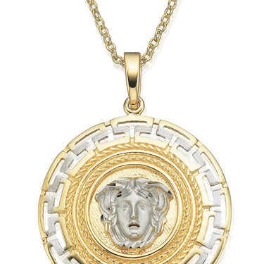 9ct Yellow Gold & White Gold Key of Life Medusa Pendant