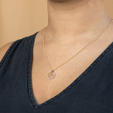 9ct Yellow Gold Mum Diamond Pendant