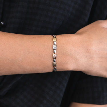 9ct Yellow Gold, White Gold & Rose Gold Fancy Bracelet