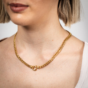 9ct Yellow Gold Copper Filled 45cm Curb Chain Boltring 150Gauge