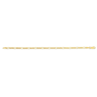 9ct Yellow Gold Figaro Hollow 19cm Bracelet 80Gauge