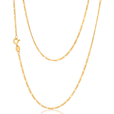 9ct Yellow Gold Figaro 1:3 Dicut 40cm Chain 40Gauge