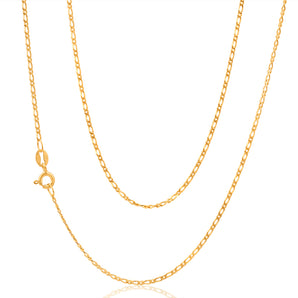 9ct Yellow Gold SOLID Figaro 1:1 50cm Chain