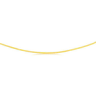9ct Yellow Solid Gold Curb Dicut 50cm Chain 50Gauge