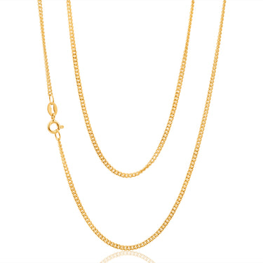 9ct Yellow Solid Gold 60cm Curb Dicut Chain 50Gauge