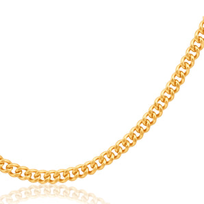 9ct Yellow Gold 60cm Curb Dicut Chain 50Gauge