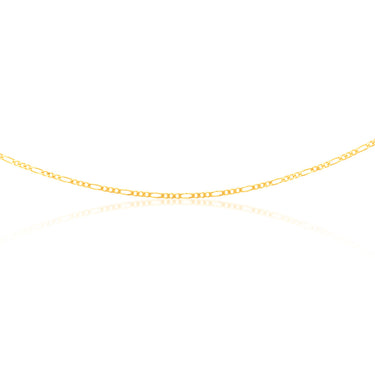 9ct Yellow Solid Gold Figaro 1:3 60Gauge 45cm Chain
