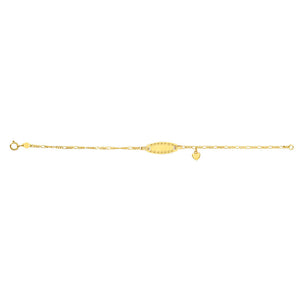 9ct Yellow Gold ID Belcher 16cm Bracelet with Heart Charms