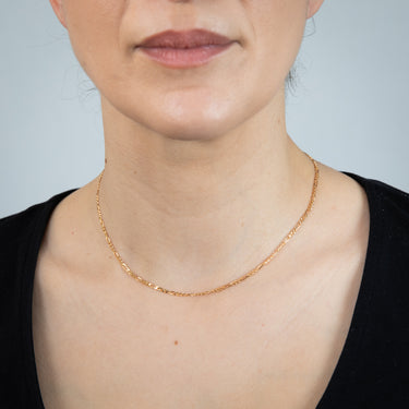 9ct Yellow Solid Gold 1:3 Figaro 40cm Chain 60Gauge