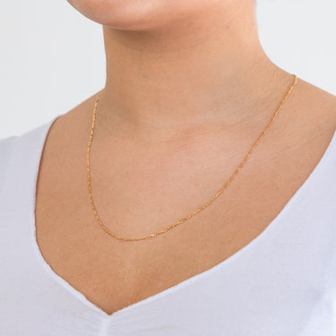 9ct Yellow Solid Gold Fashionable Figaro Chain