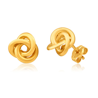 9ct Yellow Gold Knot Stud Earrings