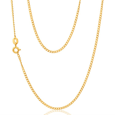 9ct Yellow Gold 40 Gauge Curb 50cm Chain