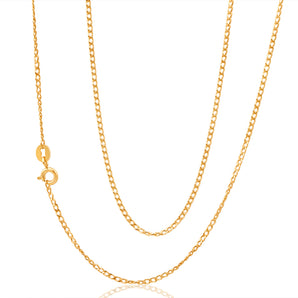 9ct Yellow Gold 60cm 40 Gauge Curb Chain