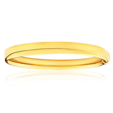 9ct Yellow Gold Silver Filled 8mm x 65mm Bangle