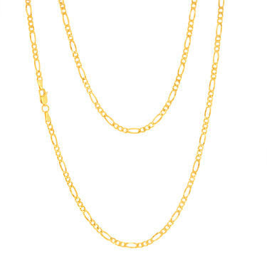 9ct Yellow Gold Figaro 1:3 80 Gauge 55cm Chain