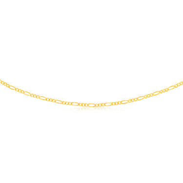 9ct Yellow Gold Figaro 1:3 80 Gauge 55cm Chain