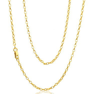 9ct Yellow Gold Silver Filled Oval Link Belcher 50 Gauge Chain in 45cm