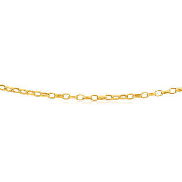 9ct Yellow Gold Silver Filled Oval Link Belcher 50 Gauge Chain in 45cm