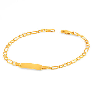 9ct Yellow Gold Silver Filled 16cm Figaro Bracelet