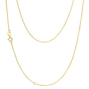 9ct Yellow Gold Box 45cm Chain with Extender