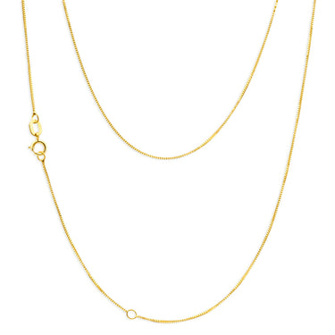 9ct Yellow Gold Box 45cm Chain with Extender