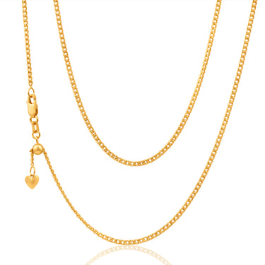 9ct Yellow Gold Silver Filled Extend 45cm Curb Chain 50 Gauge