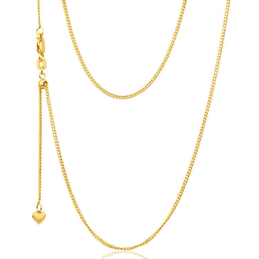 9ct Yellow Gold Silver Filled Extend 45cm Curb Chain 40 Gauge