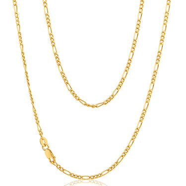 9ct Yellow Gold Silver Filled 45cm Figaro Chain 60 Gauge