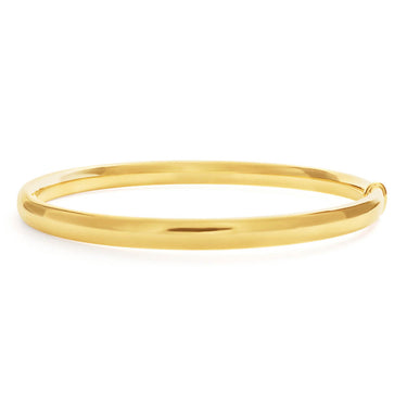 9ct Yellow Gold Silver Filled 6mm x 70mm Bangle