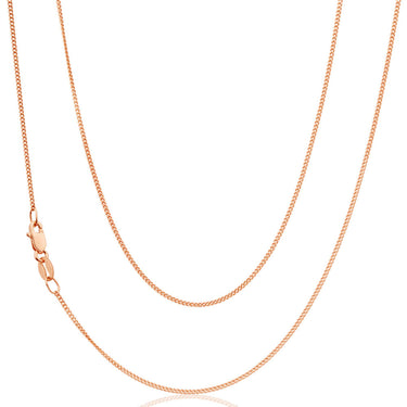 9ct SOLID Rose Gold Diamond Cut 45cm 30 Gauge Curb Chain