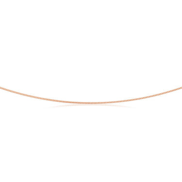 9ct Rose Solid Gold Diamond Cut 45cm 30 Gauge Curb Chain