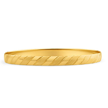 9ct Yellow Solid Gold Divine Bangle