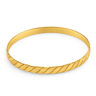 9ct Yellow Solid Gold Divine Bangle