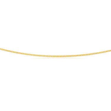 9ct Yellow Solid Gold Curb 45cm Chain